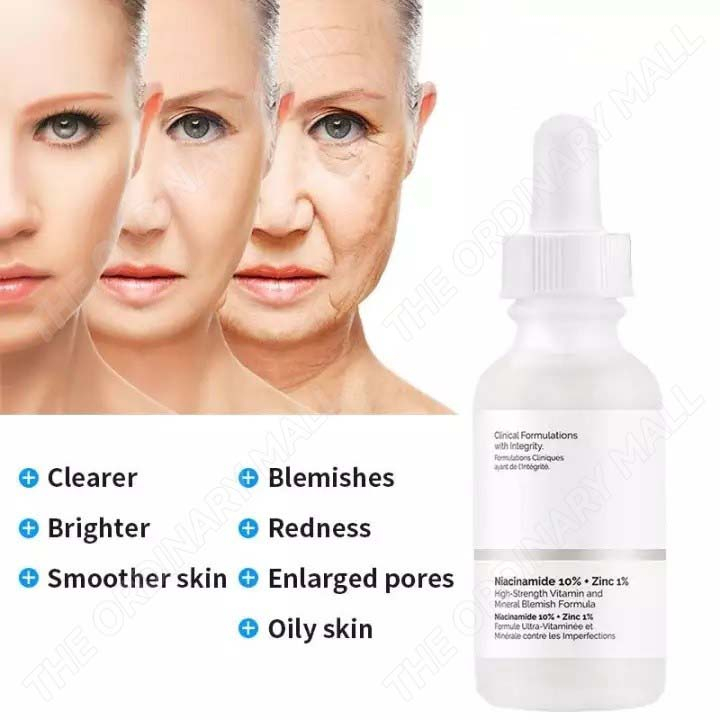 Serum the ordinary Niacinamide 10% + Zinc 1% Serum dưỡng da phục hồi da chính hãng