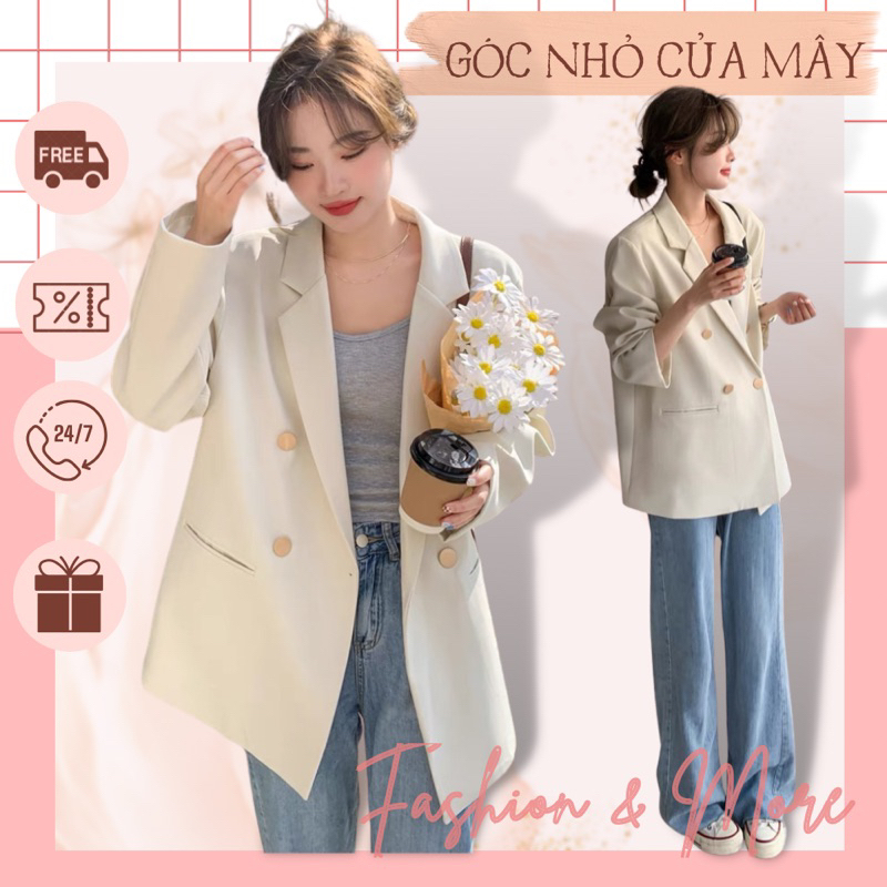 Áo khoác blazer cúc đồng XZ80071 form suông