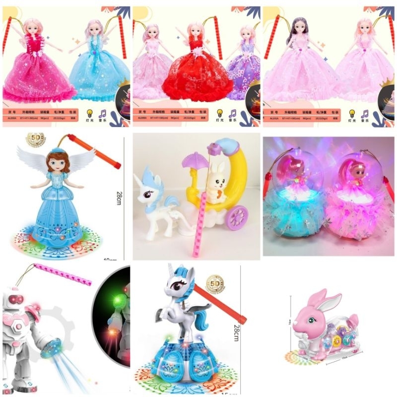 ĐÈN LỒNG TRUNG THU BÉ GÁI, LỒNG ĐÈN BÉ TRAI, CÓ TAY CẦM, CÓ NHẠC, CÓ ĐÈN