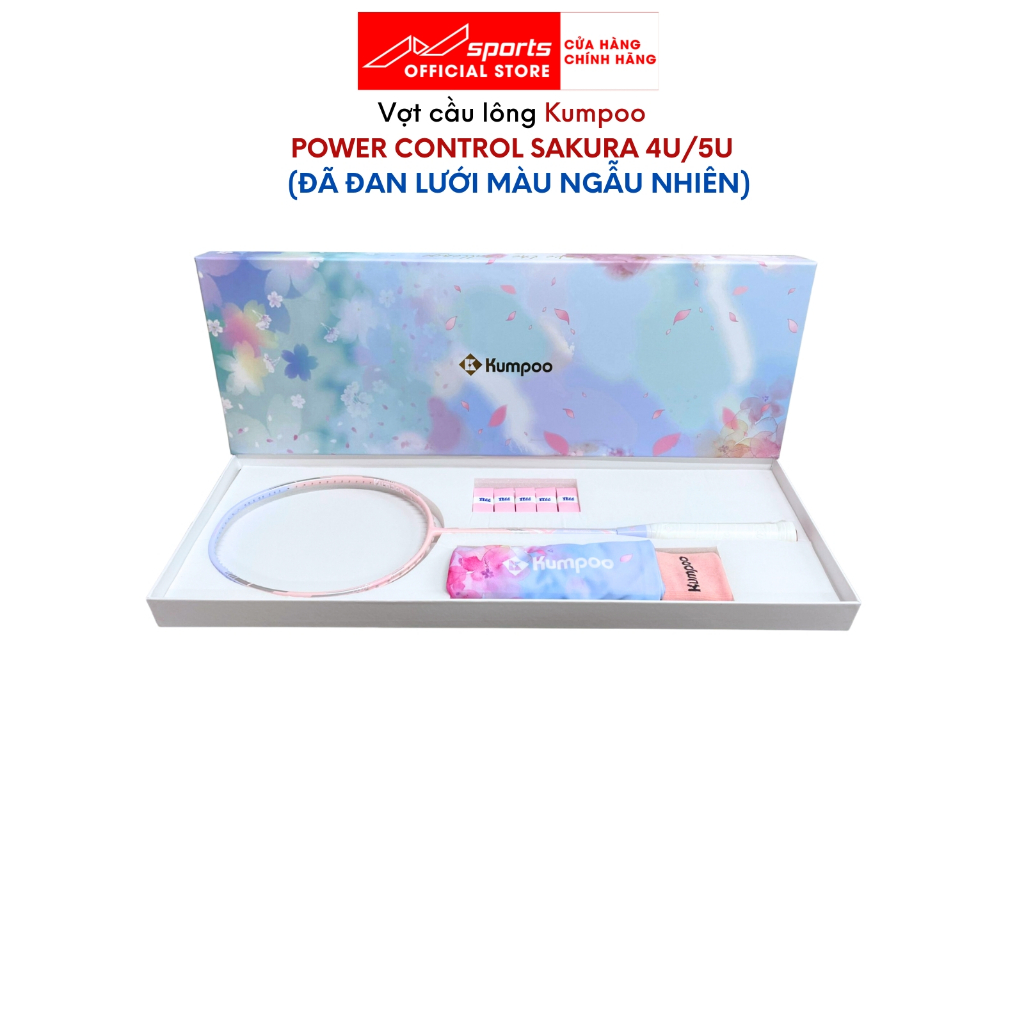 Vợt cầu lông đã căng lưới Kumpoo Power Control Sakura giá tốt, vợt cầu lông siêu nhẹ kèm quà tặng Túi vợt và quấn cán