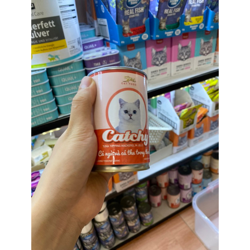 Pate cho mèo catchy lon 400gr, pate mèo mọi lứa tuổi