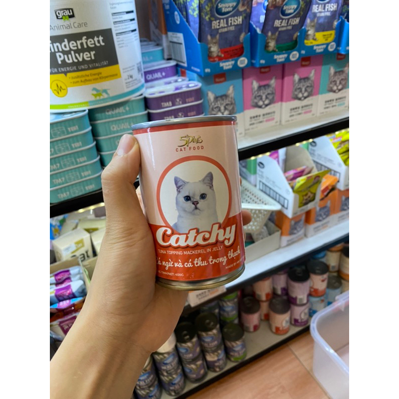 Pate cho mèo catchy lon 400gr, pate mèo mọi lứa tuổi