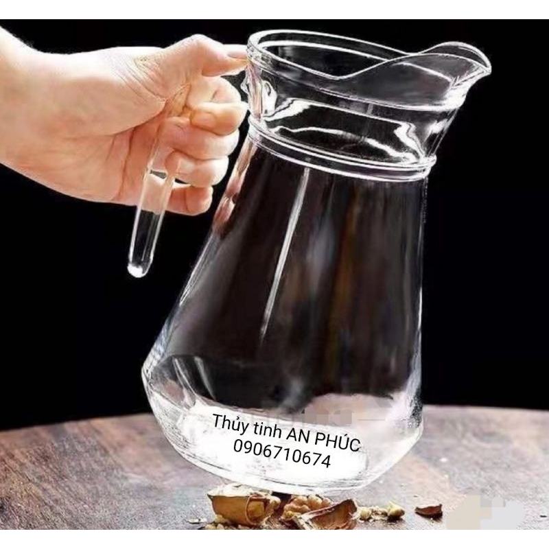Bình thủy tinh đựng nước - Bình rót in hoa 1.3L
