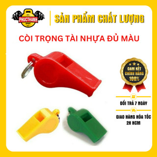 Còi trọng tài nhựa đủ màu