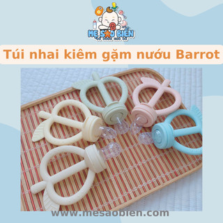 Túi nhai ăn dặm chống hóc kiêm gặm nướu Barrot, túi tập ăn trái cây silicon cho bé từ 4m+