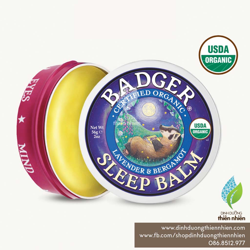 Sáp Bôi Hữu Cơ Giúp Ngủ Ngon Cho Trẻ Em & Người Lớn Badger Organic Sleep Balm