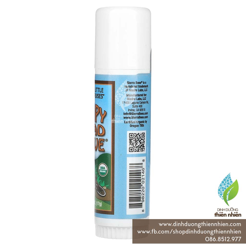 Sáp Thoa Ngoài Da Hữu Cơ Giúp Tan Vết Bầm, Giảm Ngứa & Kích Ứng Da Sierra Bees Bumpy Road Salve, 17g, Dạng Thỏi