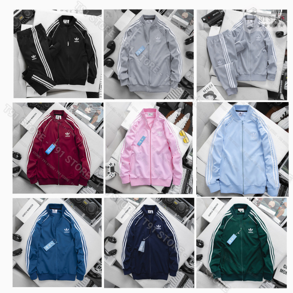 Áo Khoác Bomber Adidas Thể Thao Nam Vải Thun Nỉ Dày Co Giãn Khóa Chống Nước Áo Khoác 3 Sọc kẻ Trắng - Lala Sto