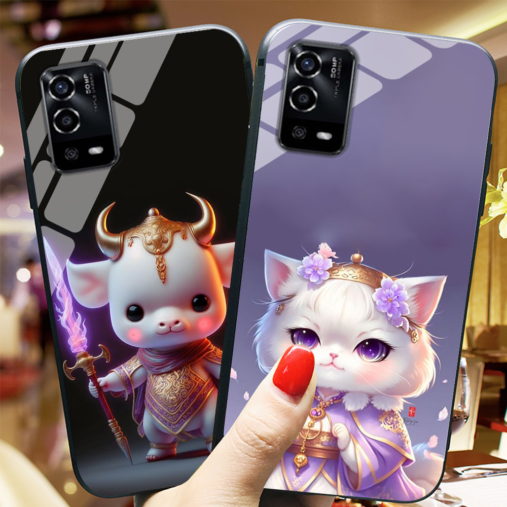 Ốp điện thoại mặt kính oppo a55 4g / oppo a55 5g in hình con giáp bộ 02