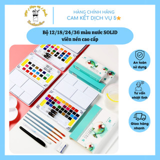 Màu Nước Solid Water Color Cao Cấp 12/18/24/36M Tặng 2 Bút Nước, 2 Mút Touchcoolvn - B30
