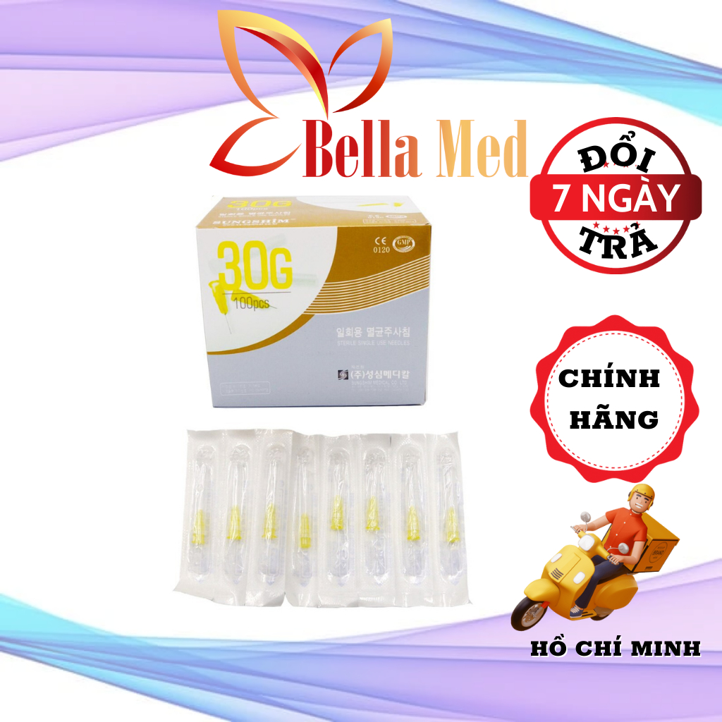 Kim tiêm sungshim hàn quốc đầu kim 30G -kim co 2 size 4mm và 13mm chuyên dùng tiêm dưỡng chất