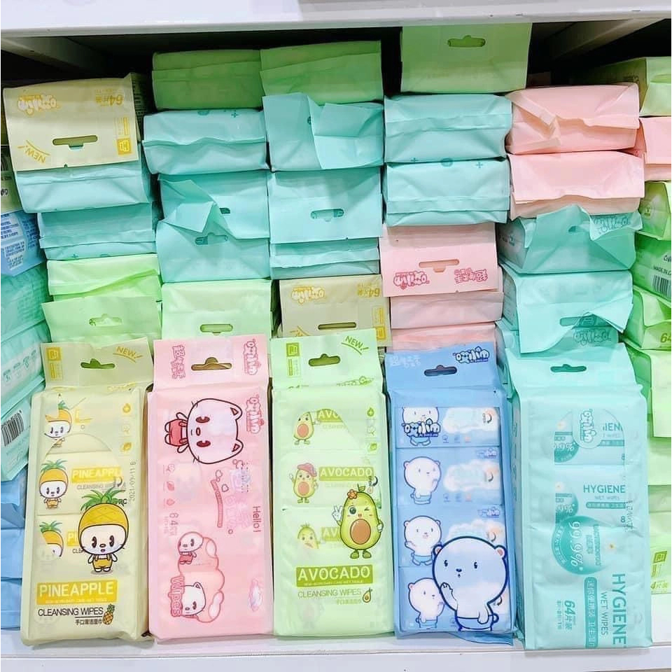 Khăn giấy ướt mini tiện dụng 1 gói trong có 8 gói nhỏ LUNA