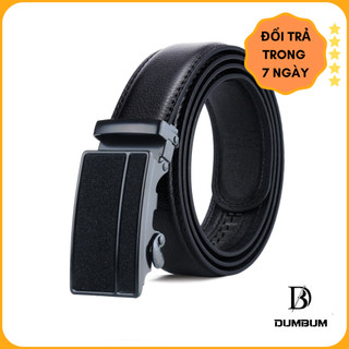 Thắt lưng dây nịt nam giá rẻ khóa tự động giản dị mặt đen nhám dumbum dt118