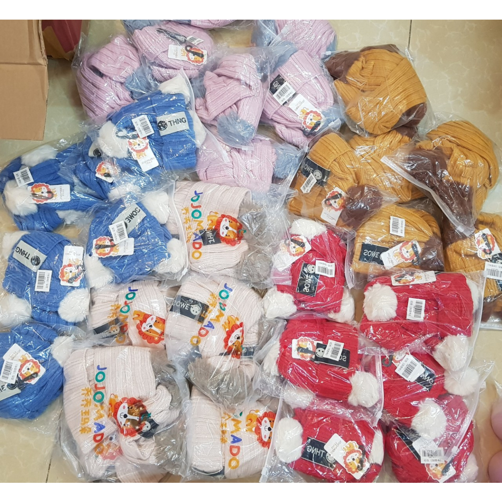 SET MŨ LEN + KHĂN LEN MINKBABY CHO BÉ 1-4 TUỔI