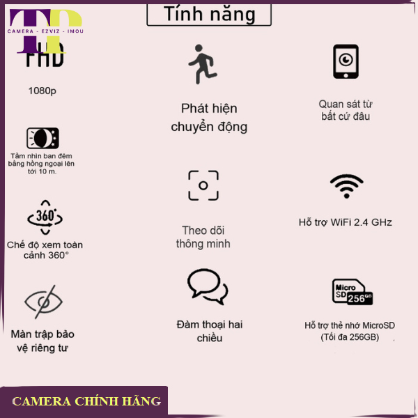 Camera IP Wifi  Ezviz TY1 4MP - Độ Phân Giải 2K