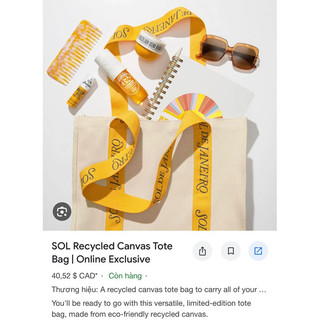 [SALE 50%] Túi vải canvas Sol de Janeiro $30