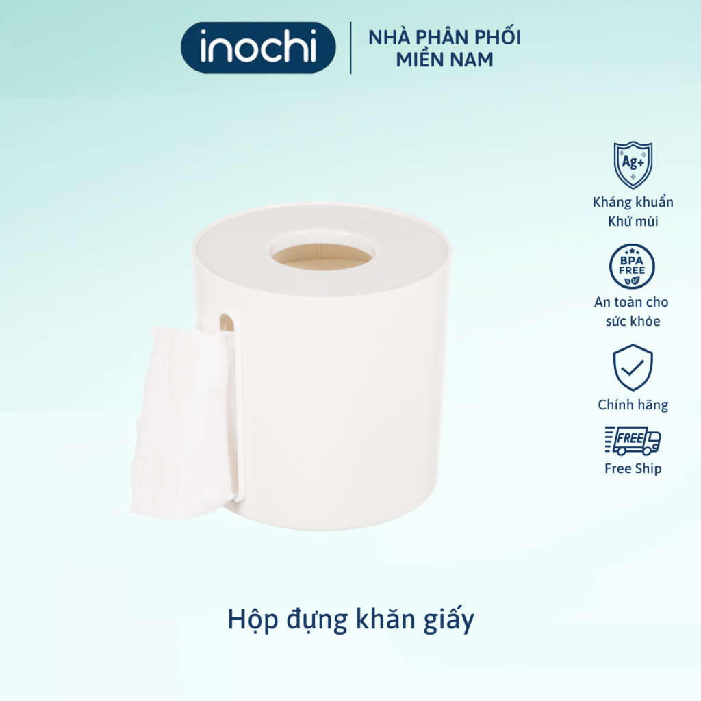 Hộp đựng khăn giấy inochi. Thiết kế nhẹ, dễ sử dụng, không ố màu