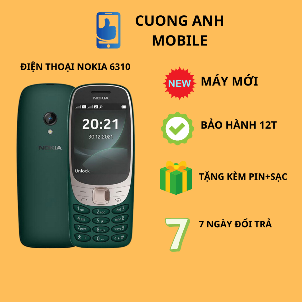 Điện Thoại Nokia 6310 (2021) - Dùng 2 Sim Loa to  - Tặng kèm pin sạc