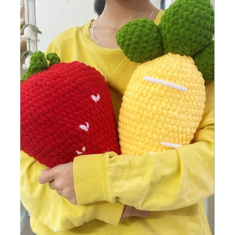 Quả dâu tây 🍓 siêu to 35-40cm bằng len nhung đũa