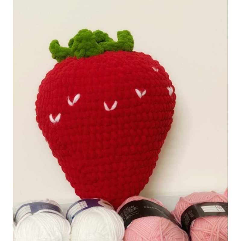 Quả dâu tây 🍓 siêu to 35-40cm bằng len nhung đũa