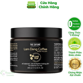 Gel Tẩy Tế Bào Chết Body Cà Phê The Cafune 200ml Chính Hãng Kem Tẩy Da Chết Cơ Thể Toàn Thân Cafe Trắng Da Tại Nhà Spa