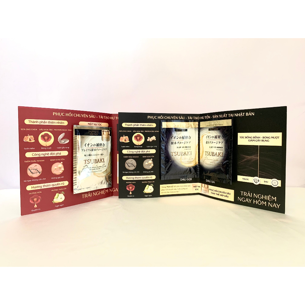 Combo Gội Xả Phục hồi hư tổn Tsubaki Premium EX Intensive Repair và Mặt nạ tóc Tsubaki