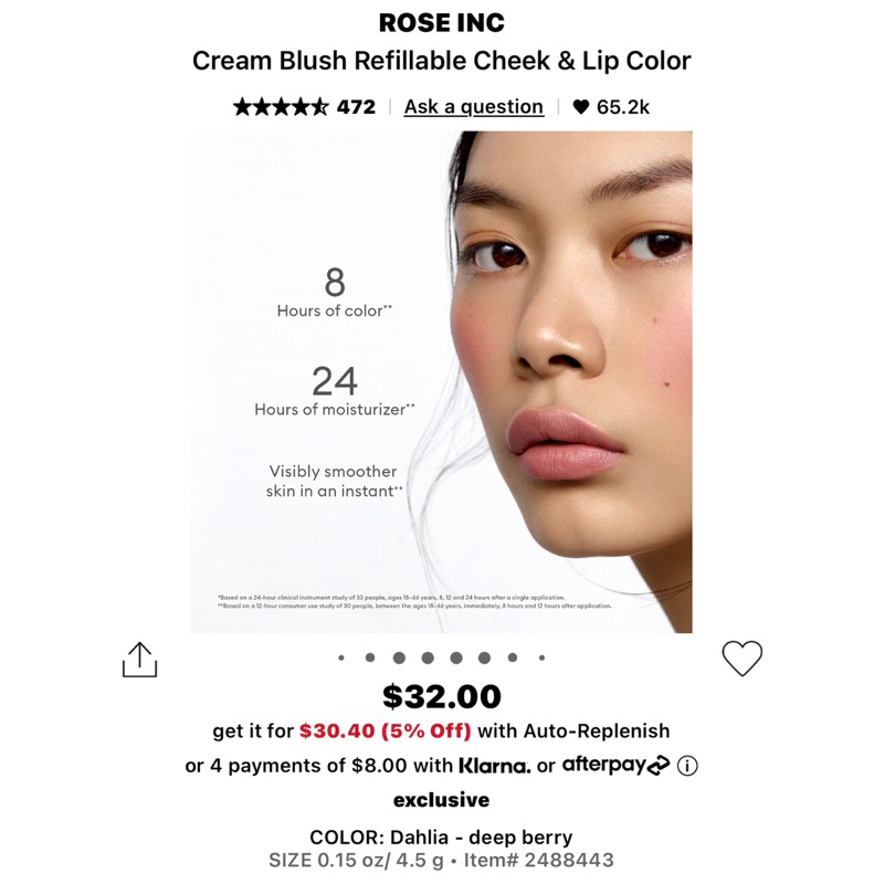 Sample 3 ô má hồng Rose Inc 0.65g/ô
