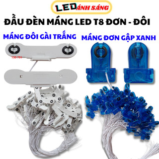 Đầu Máng Đèn LED T8 Đơn, Đôi có dây, Nhựa PC Chống Cháy (Loại Tốt)