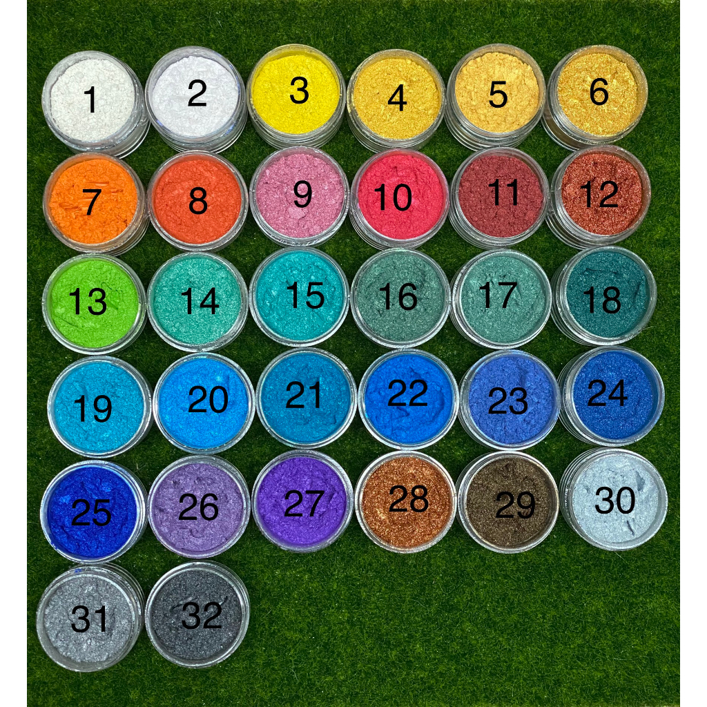 32 Màu Bột camay nhũ ánh kim pha Epoxy Resin