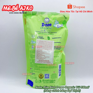 (Chính Hãng Dnee Đại Thịnh) Bộ 2 Gói Nước Rửa Bình Sữa D-nee Organic (550ml x 2)