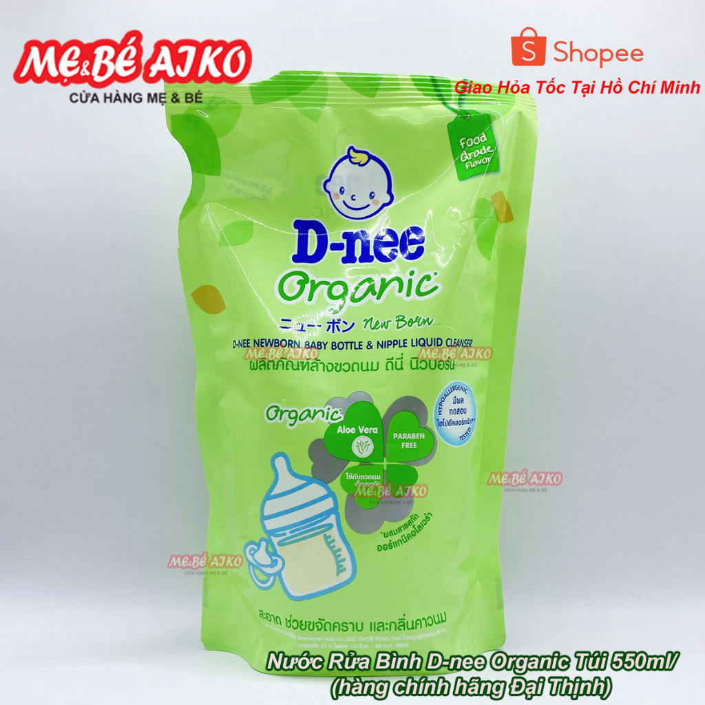 Nước rửa bình sữa D-nee Organic Thái Lan Chai 600ml/Túi 550ml - An Toàn Khi Sử Dụng Cho Bé, Dnee Chính Hãng Đại Thịnh