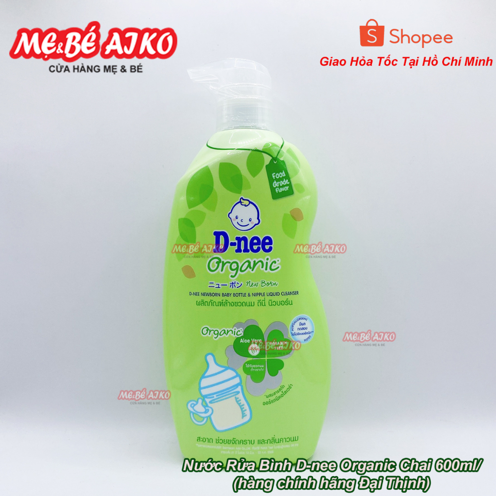 Nước rửa bình sữa D-nee Organic Thái Lan Chai 600ml/Túi 550ml - An Toàn Khi Sử Dụng Cho Bé, Dnee Chính Hãng Đại Thịnh
