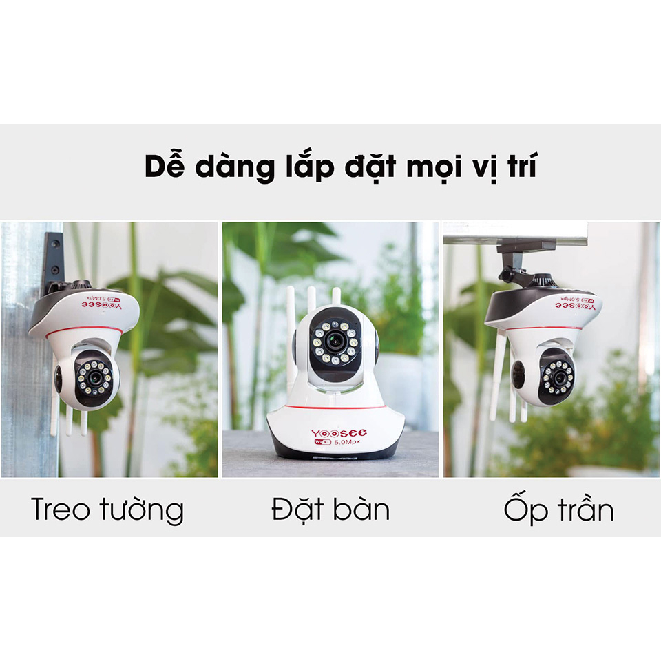 Camera ip Yoosee 5mp - FULL HD 1080P ban đêm có màu, phát hiện chuyển động, đàm thoại - Bảo hành 24 Tháng