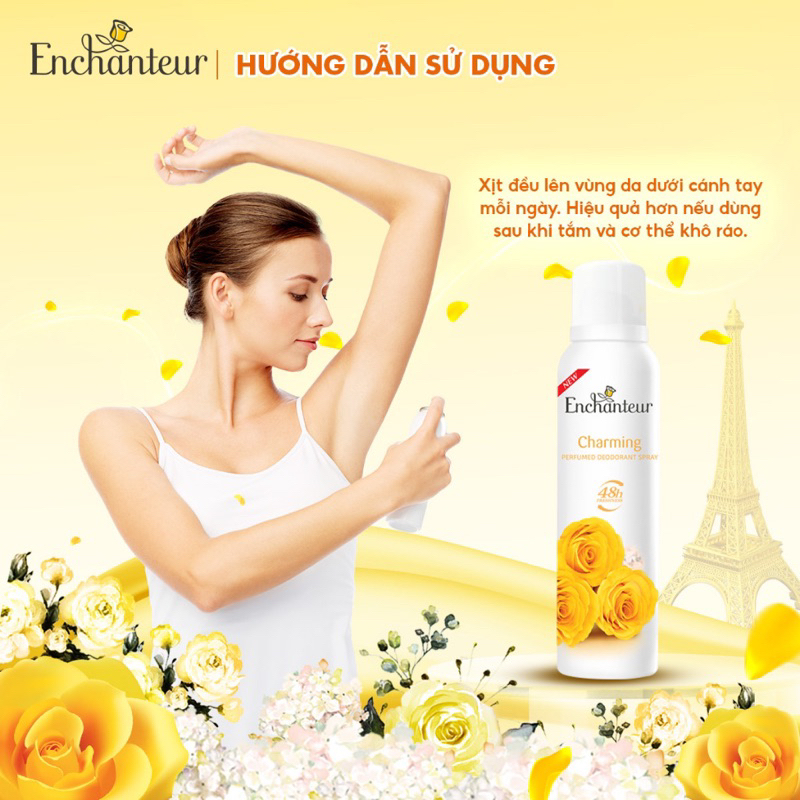 Xịt Khử Mùi Hương Nước Hoa Enchanteur 150ml