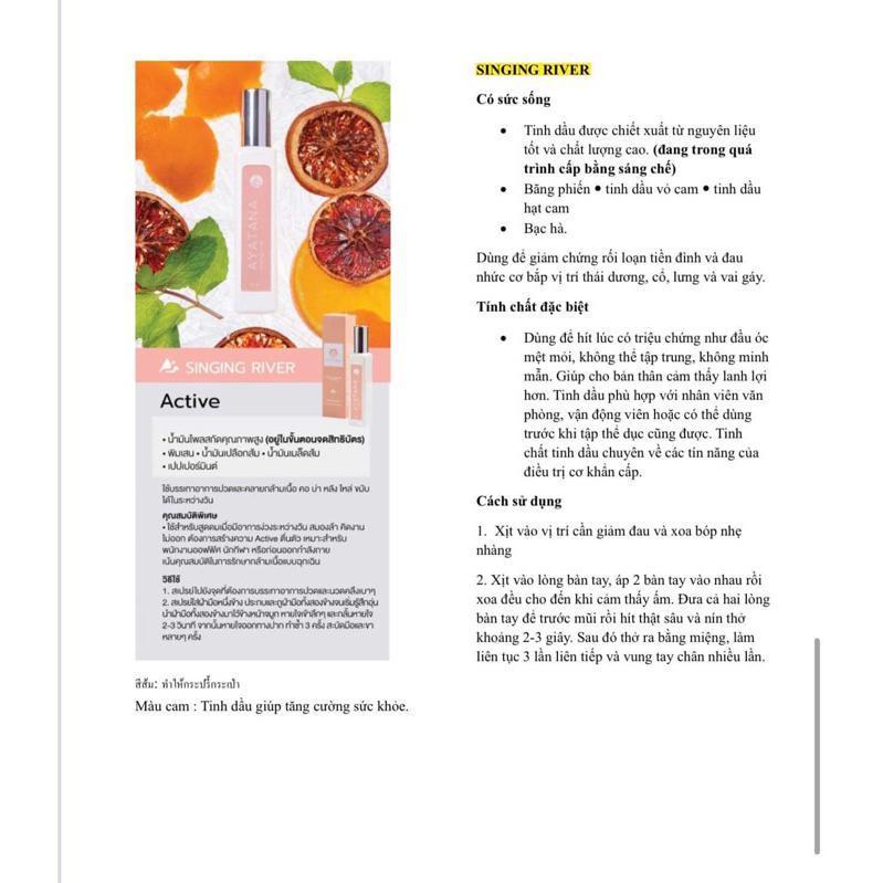 Tinh Dầu Therapy Dạng Xịt AYATANA - Hương Singing River