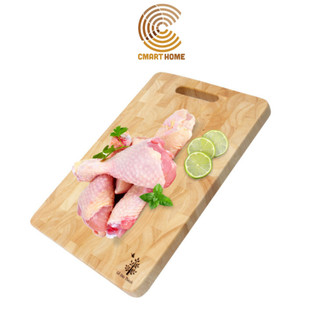 Thớt gỗ chữ nhật đức thành, chất liệu gỗ cao su - kích thước 34x25x2 cm - ms 06701