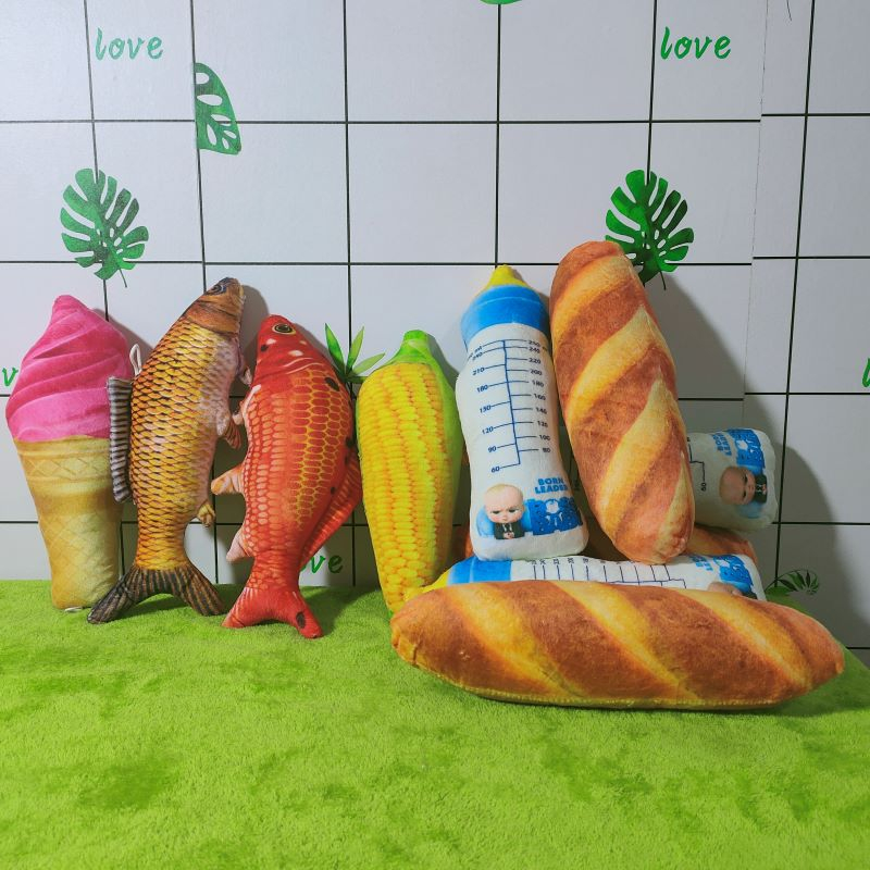 GẤU BÔNG CÁ CHÉP NHỒI BÔNG ĐỒ CHƠI BÁNH MÌ QUẢ BƠ BÌNH SỮA CHO BÉ