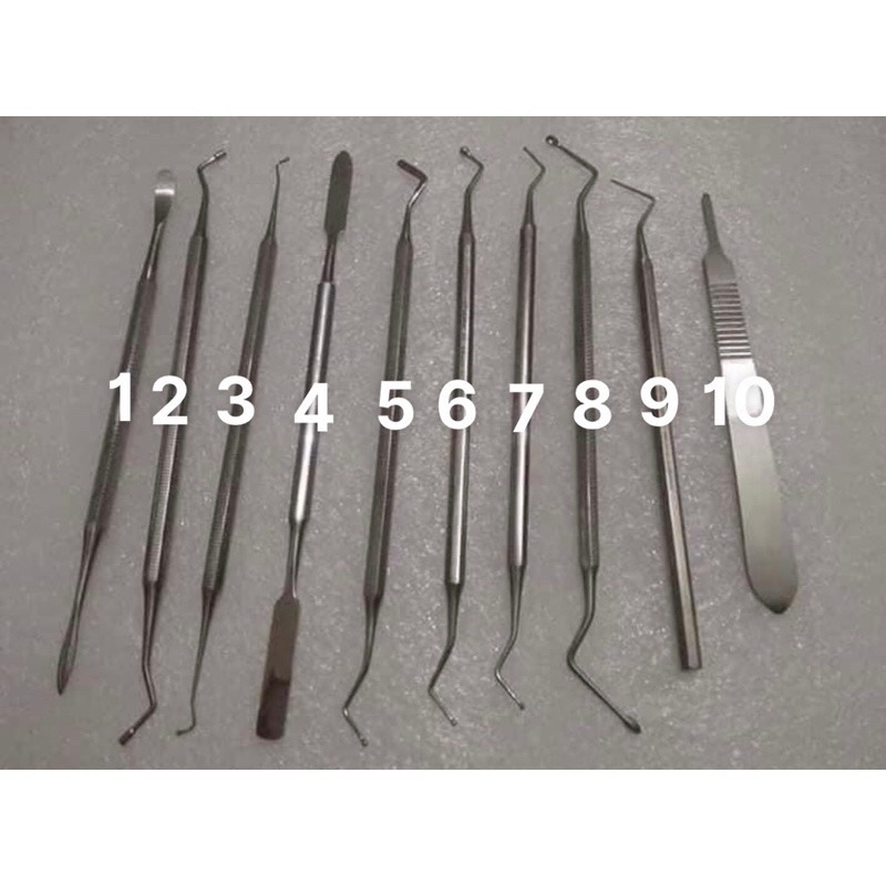 DỤNG CỤ HÀN RĂNG NHA KHOA (đo túi lợi, bóc tách nướu, cây nhồi, nạo ngà, bay inox…)