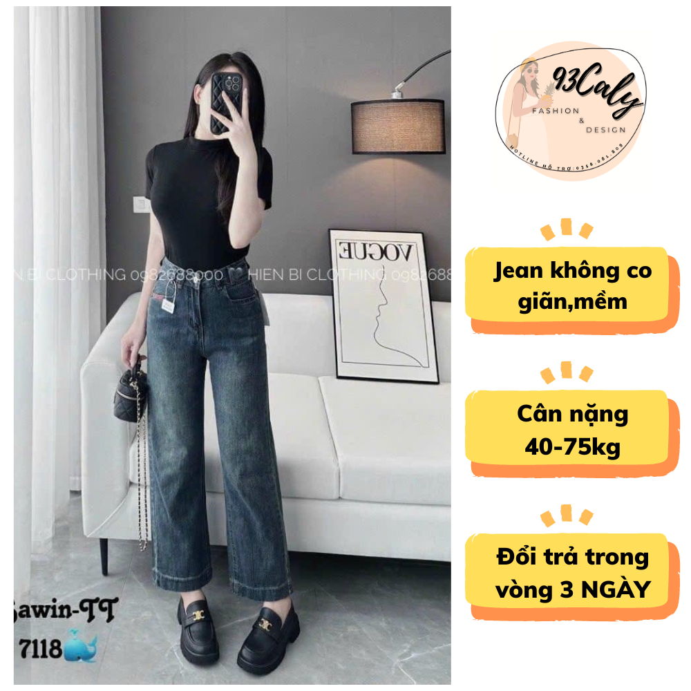 -916 Quần Jean Nữ BỤI VÀNG Dáng Rộng Mềm,quần bò nữ bạc vàng cạp lưng cao tôn dáng che khuyết điểm HOT2023