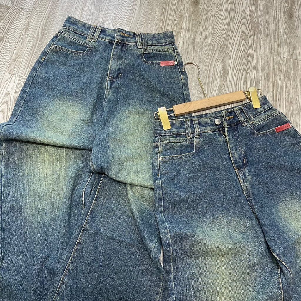 -916 Quần Jean Nữ BỤI VÀNG Dáng Rộng Mềm,quần bò nữ bạc vàng cạp lưng cao tôn dáng che khuyết điểm HOT2023