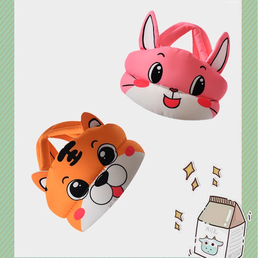 Mũ bảo vệ đầu cho bé tập đi - Mũ bảo hiểm cho bé hình Thỏ hồng