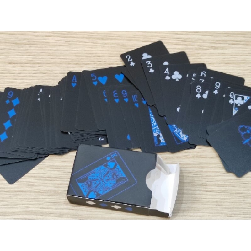 Bộ Bài Tây Poker Màu Đen Xanh mini - Bằng Nhựa PVC Chống Thấm Nước Chống Gãy Bài