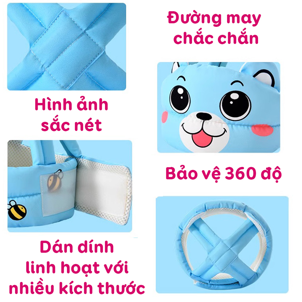 Mũ bảo vệ đầu cho bé tập đi - Mũ bảo hiểm cho bé hình Mèo con