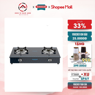 Bếp Gas Dương Kính Sunhouse SHB3065-SG,đầu đốt công nghệ mới tiết kiệm gas, Họng bếp chất liệu inox cao cấp-Hàng Chính