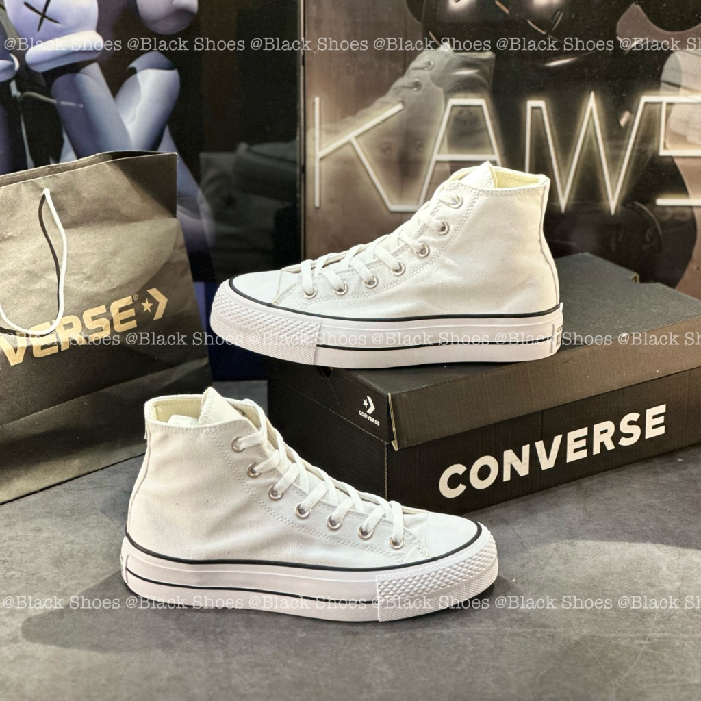 Giày Thể Thao Nữ Conversee Chuckk Taylorr All Star Canvas Liftt PPlatformm - White CV Trắng Cổ Cao Classic