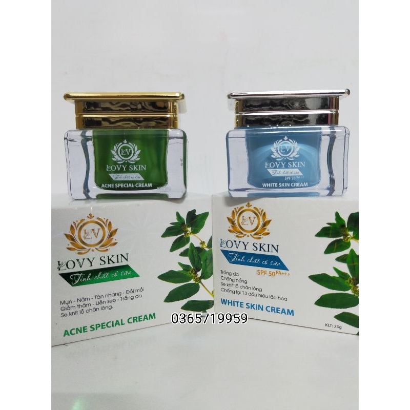 LOVY SKIN kem nám dưỡng trắng da chiết xuất từ cỏ sữa hộp 25g
