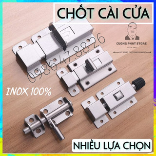 Chốt cài cửa inox có ốc, Then cài cửa ngang an toàn dùng cho cửa Toilet cửa sổ lách