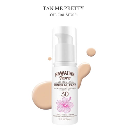 (Tinted SPF30) Kem chống nắng mặt có màu nhiều khoáng biển Hawaiian Tropic USA Tinted Mineral Face Sunscreen 50mL