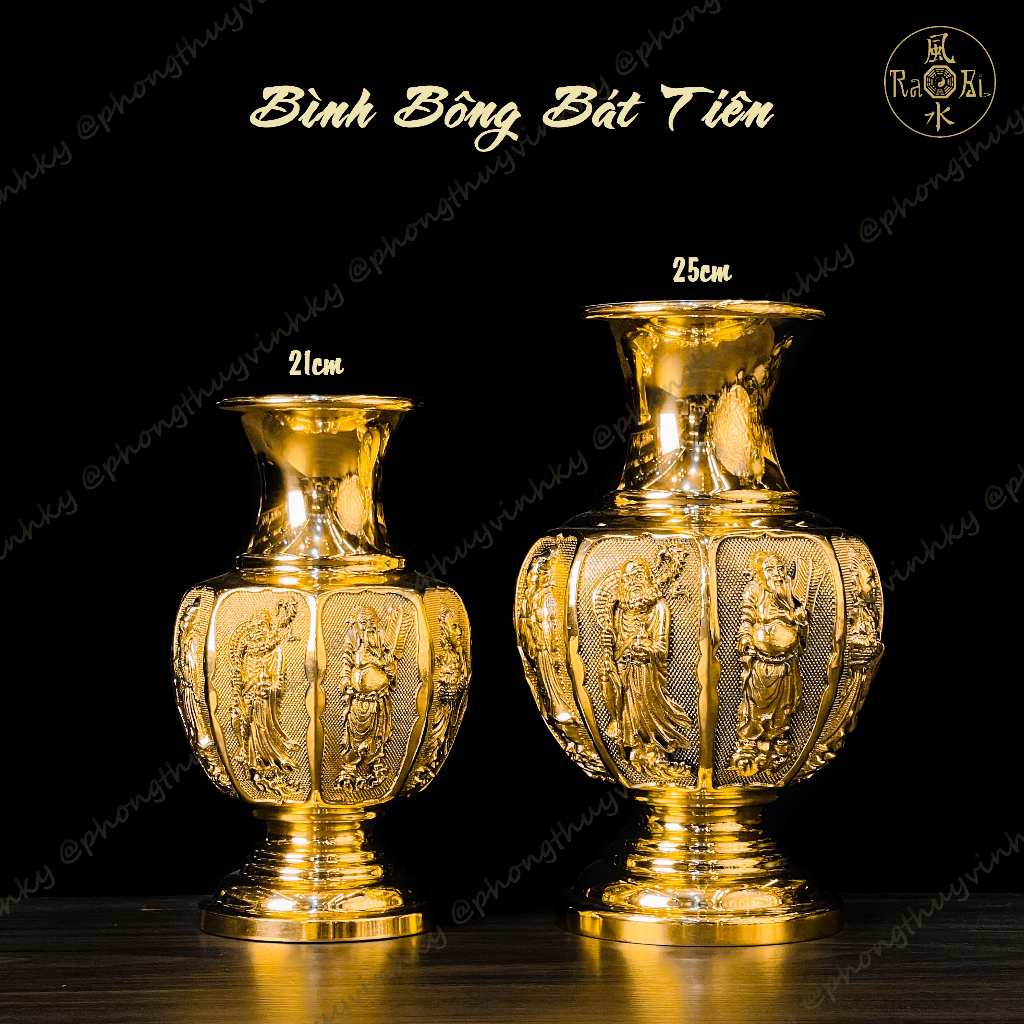 Bình Bông Bát Tiên - Vật Phẩm Thờ Cúng Đồng Vĩnh Tiến Chất Lượng Cao