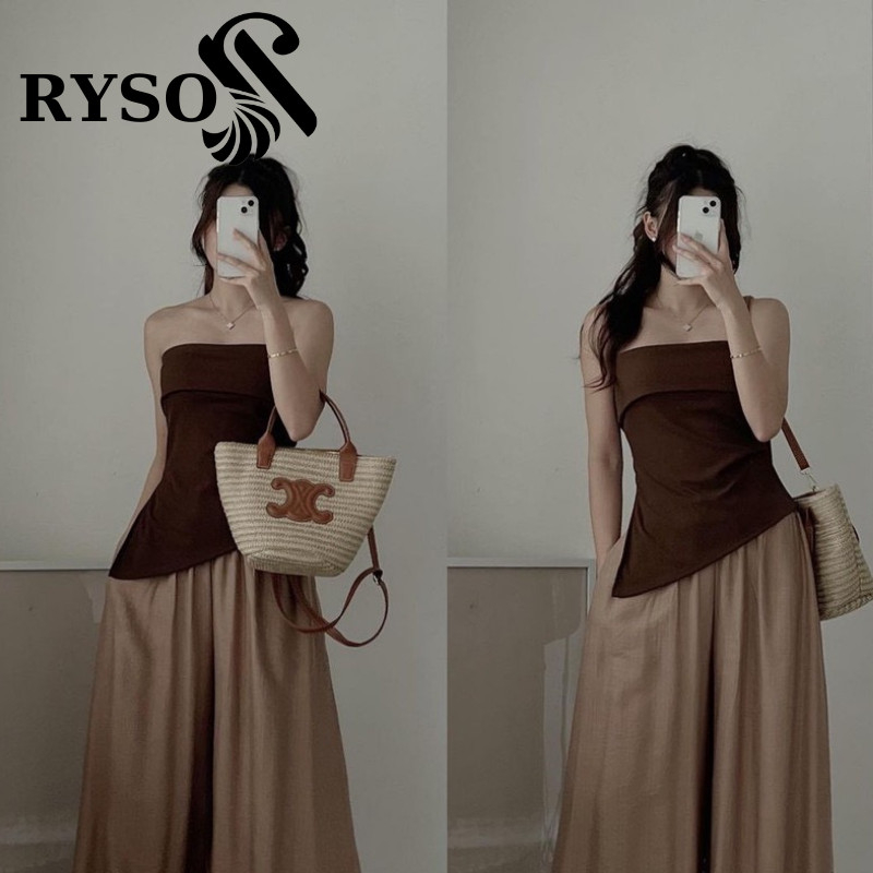 ÁO 2 DÂY THUN TĂM RYSO FASHION VẠT SƯỜN XẾP LY EO VẠT LỆCH CHÉO CO DÃN